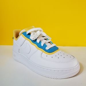 Nike Air Force 1 SE "white light blue topaz gold"